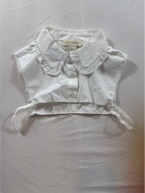 Cynthia Rowley White Ruffled Collar Dickey Top Size Small
